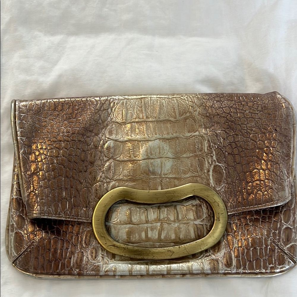 Elegant Crocodile Embossed Clutch